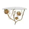 thumbnail image 6 of DecMode 24" x 12" Branch 1-Tier Gold Floral Wall Shelf with Tempered Glass Top, 6 of 7