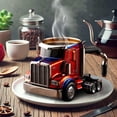 thumbnail image 6 of Semi Trailer Truck Coffee Mug - Stainless Steel Handmade Creative Car Shaped Cup with Lid, 16oz Travel Tumbler for Truck Drivers, Valentines Day Gift, Birthday| For Coffee Lovers on the Road, 6 of 6