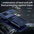 thumbnail image 5 of For Google Pixel 8 Pro XL Slim Fit Shockproof Hybrid with Slide Camera Cover & Rotated Ring Kickstand, [Military-Grade] Phone Case For Google Pixel 8 Pro XL 6.7",Blue, 5 of 8