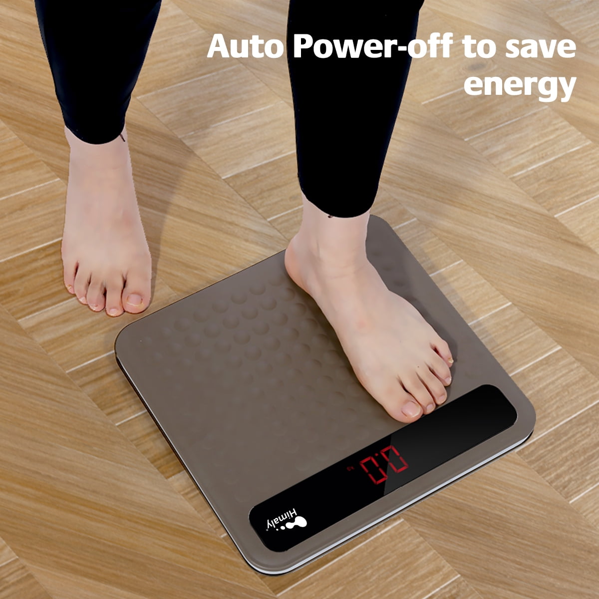 Himaly Digital Body Weight Scale, Highly Accurate & Auto Calibration Bathroom Scale, Easy-to-Read LCD for Home Use, 400 lbs, Brown