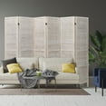 thumbnail image 2 of Ecomex 6 Panels Louver-Design Wood Room Divider Folding Screen 5.6 ft Tall (white), 2 of 7