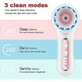 thumbnail image 4 of Cepillo De Limpieza Facial,Recargable Impermeable Con 5 Cabezales De Cepillo,Uso De Cepillo Facial Para Exfoliar, Masajear Y Limpiar Profundamente Rosa, 4 of 5