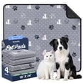 thumbnail image 1 of Almohadillas para orinar lavables WanPeeGoo para perros, paquete de 4, color gris absorbente, 1 of 7