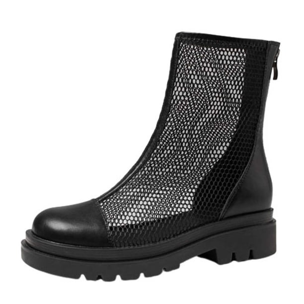 Amzcrzy Zapatos de mujer,Zapatos de mujer,Zapatillas de mujer, Botines de malla de verano para mujer, sandalias con cremallera trasera y suela de malla gruesa de 5 cm Sandalias Mujer Zapatillas De Ca