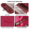 thumbnail image 3 of AVOXEZOR Portable Travel Toiletry Bag Travel Home Organizer Carry Cosmetic Makeup Bag, Wash Organizer Storage Handbag Pouch Bag, Burgundy, 3 of 6
