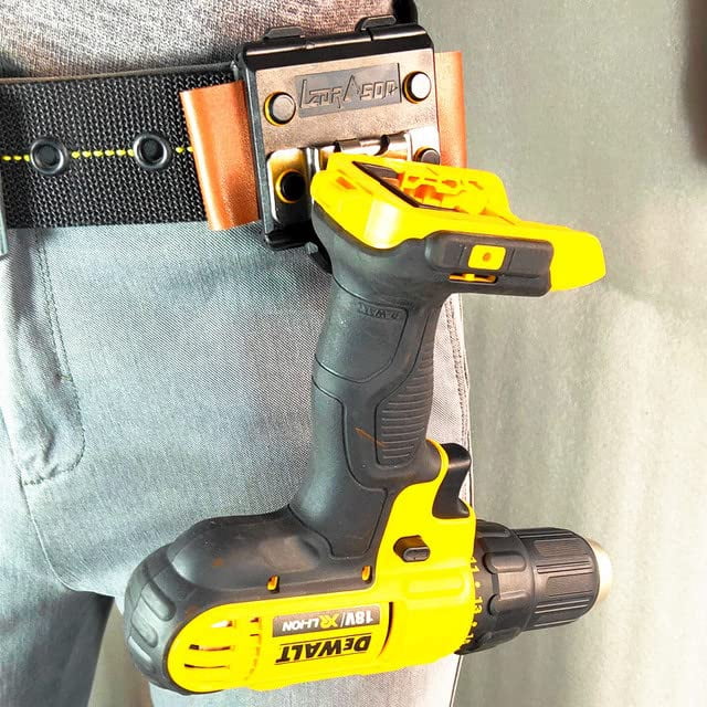 Multi-Function Tool Belt Drill Holster – Nylon + Glass Fiber, Anti-Drop With Safety Rope, 220lb Capacity