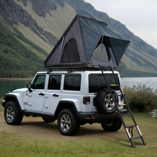 VEVOR Tente de Toit à Coque Rigide 2-3 Personnes Imperméable pour Jeep VUS Camion avec Échelle