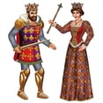 thumbnail image 2 of Club Pack of 12 Brown Jointed Medieval Royal King and Queen Cutout Decorations 3', 2 of 2