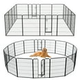 thumbnail image 1 of Gymax 16 Panel 40'' Height Pen Fence w/ Lock Indoor Outdoor Foldable Fencing Gate, 1 of 10