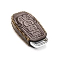 thumbnail image 3 of Vitodeco Genuine Leather Smart Key Fob Case Cover Protector Compatible for Ford Fusion, Explorer, Escape, Edge, F-150, Mustang (2015 - 2017 Models) - 5-Button, Brown, 3 of 5