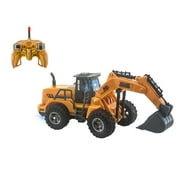 1:30 RC Excavator Toy Truck with 5 Channels Remote Control Construction Toy Engineering Sand Digger Gift for Boys Girls Kids & Children