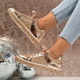 thumbnail image 3 of Chenyee Glitter Sparkly Fashion Flat Sneakers Casual Bling Sequin Low Cut Lace up Skate Shoes, 3 of 7