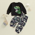 thumbnail image 2 of Toddler Boys Clothes Fall Winter Outfit Sets,18 24 Months 1T 2T 3T 4T 5T Baby Boy Girl Long Sleeve Round Neck Car Pattern Elastic Camo Pants 2PCS Playwear Set,12-18 Months,Green, 2 of 4
