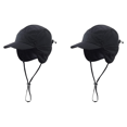 thumbnail image 1 of 2X Waterproof Winter Hats Warm Polyester Lined Earflaps Baseball Cap,Black, 1 of 7