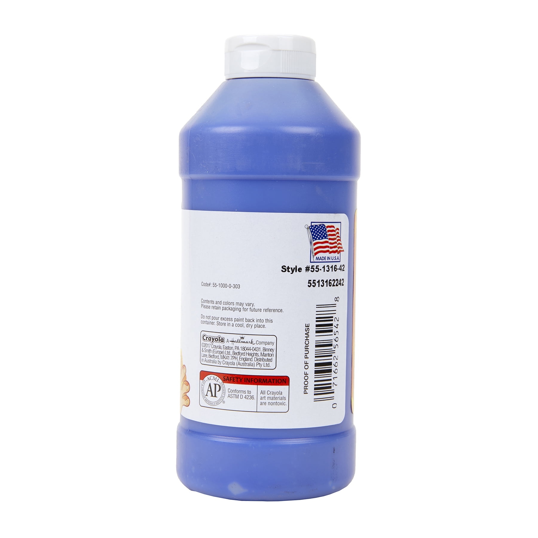 Crayola Washable Finger Paint, Blue, 16 oz, Pack of 3