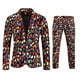 thumbnail image 3 of Traje de negocios informal de Navidad para hombre, chaqueta de 2 piezas con un botón, pantalones, disfraz de fiesta de Navidad, uniforme con estampado de muñeco de nieve, 3 of 5