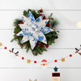 thumbnail image 5 of Christmas Decorations for Tree, Chinoiserie Poinsettia Floral Picks, Artificial Christmas Flower Stems, Elegant Holiday Tree Ornament for Wreath Garland Vase Home Decor,Light Blue, 5 of 7
