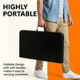 thumbnail image 6 of 36" Square Folding Table with Handle, 400lbs Weight Capacity Foldable Table with HDPE Tabletop & Heavy-Duty Steel Legs, Large Portable Picnic Table for Indoor Outdoor, Black, 6 of 9