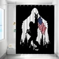 thumbnail image 2 of Bigfoot Shower Curtains Bigfoot Back Waterproof Bathroom Curtains with Hooks, Unique Bigfoot and the American Flag Themed Bathroom Decor, 2 of 6