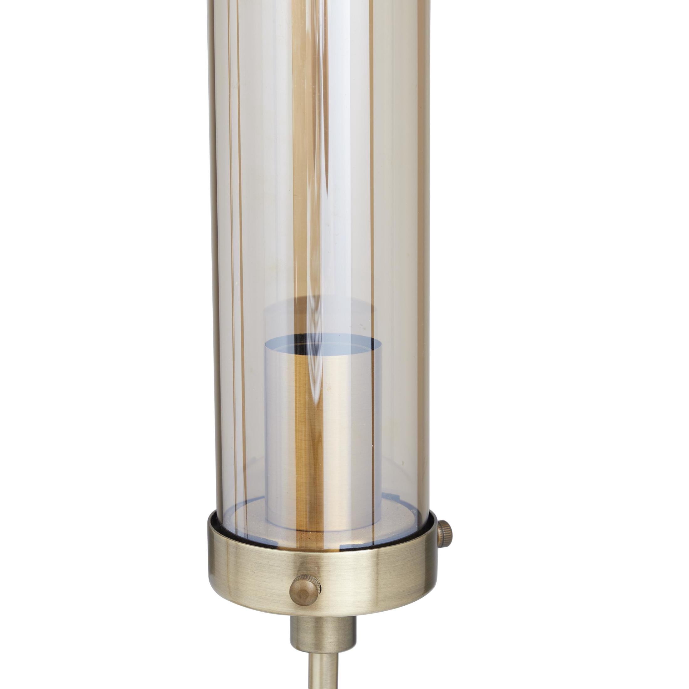 DecMode 33" 2 Light Tall Gold Accent Lamp with Clear Glass Shade