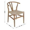 thumbnail image 5 of Flash Furniture Commercial Grade Wishbone Style Wood and Kraft Paper Stackable Dining Chair with Oak/Natural Finish - Set of 2, 5 of 12