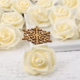 thumbnail image 2 of Artificial Rose Flower Heads, Real Looking Creamy Yellow Foam Fake Roses for DIY Wedding Baby Shower Centerpieces Arrangements Party Tables Home Decorations (Cream Yellow, Stemless), 2 of 5