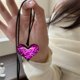 thumbnail image 4 of Acrylic Heart-Shape Aesthetic Necklace Fashion Simple Clavicle Chain Women Girls Long Rope Necklace Party Birthday Gift, 4 of 4