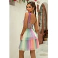 thumbnail image 2 of Women's Gradient Tie Shoulder Layered Dress with Sheer Overlay and Opaque Stretch Lined Body 100% Polyamide Soft Draped, 2 of 5