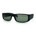 thumbnail image 5 of Mens Glass Lens Narrow Rectangle Mad Dog Street Gangster Sunglasses Matte Black, 5 of 8