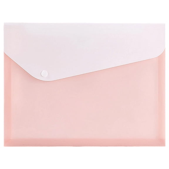 NXUJEUG Poly File Folders Letter Size File Organizer Plastic Envelope A4 Document Holder with Button Closure (Light Pink, 1 Pack)