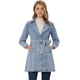 thumbnail image 1 of Chaqueta Vaquera Allegra K Larga con Cinturón y Solapa para Mujer Gris Azulado S, 1 of 6