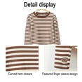 thumbnail image 3 of Camiseta informal de rayas con cuello redondo y manga larga para mujer, 3 of 6