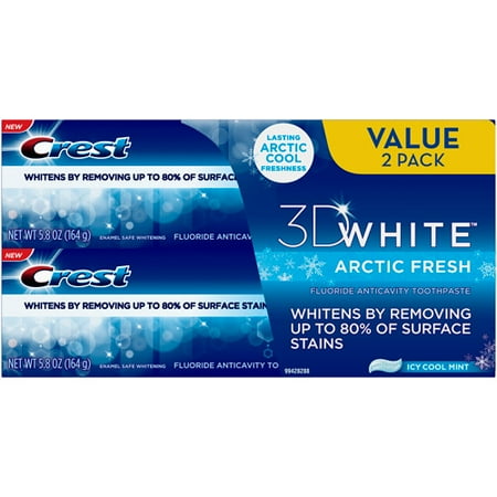 Crest 3D White Arctic Fresh Icy Cool Mint Toothpaste, 5.8 oz, 2 count