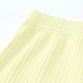 thumbnail image 3 of Odeerbi Toddler Boys Girls 2 Piece Outfits Rib Knit T-shirt Flared Pants Set Summer Clothes Fashion Casual Round Neck Collar Short Sleeve Botton Tops Solid Color Long Pants Sets Yellow, 3 of 8
