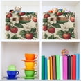 thumbnail image 6 of Yayeee Canvas Storage Basket with Handles for Shelves Fabric Bins Closet Organizer, Beige Strawberry, 6 of 8