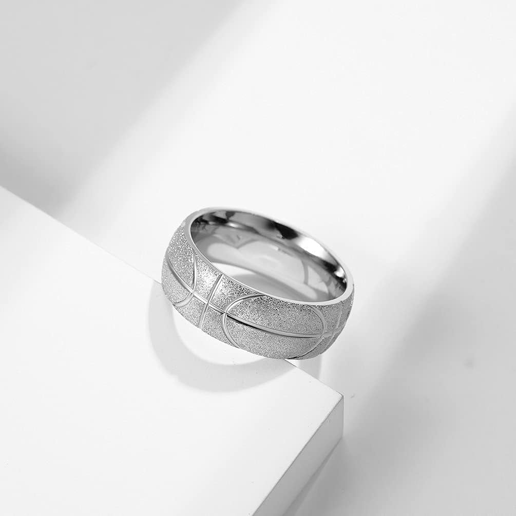 Stainless Steel Basketball Ring for Men - Basketball Sport Events Souvenir Gift for Men