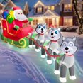 thumbnail image 2 of Papá Noel inflable Turnmeon en trineo navideño de 3,6 m con perros, 2 of 9