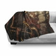 thumbnail image 3 of Industrial Soft Flannel Fleece Throw Blanket, Steam and Pressure Gauger Vintage Style Damaged Timeworn Engine, Cozy Plush for Indoor and Outdoor Use, 50" x 70", Dark Orange Umber, by Ambesonne, 3 of 6