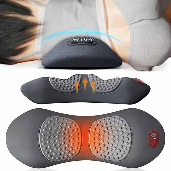 Triple Fusion Back Massager, 3-in-1 Back Massager with Traction Lifting and Vibration Massage and Heat Compress Against Pain, Sciatica Massager for Neck, Shoulder, Backs, Waist Wedge Bolster(Gray)