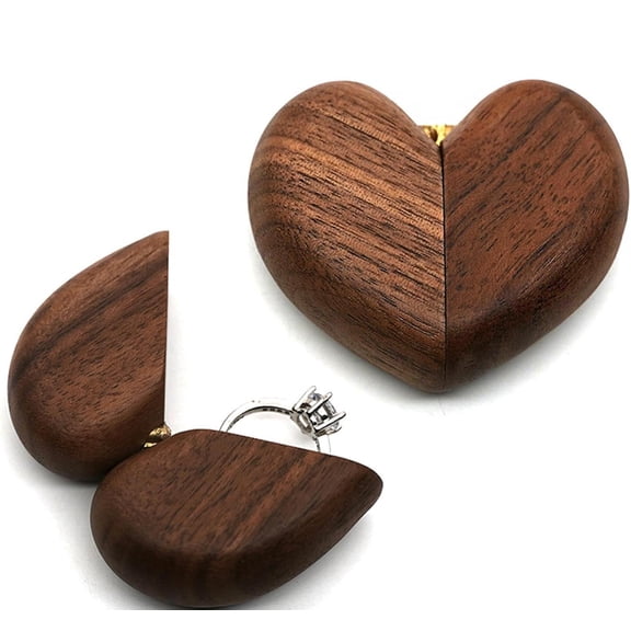 1Pcs Elegant Wedding Ring Box, Heart-Shaped Keepsake Box for Engagement & Ceremony Luxury Ring Bearer Jewelry Storage, Valentine’s Proposal Gift