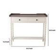 thumbnail image 5 of Benjara BM216891 2 Drawer Wooden Console with Tray Top & Open Bottom Shelf, White & Brown - 12.5 x 35.5 x 29.5 in., 5 of 5