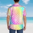thumbnail image 6 of Easygdp Fish Scale Men's Hawaiian Shirts Print Lapel Short Sleeve for Beach, vacation, party, casual occasions - X-Large, 6 of 9
