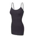 thumbnail image 4 of Women & Juniors Basic Layering Built in Bra Spaghetti Strap Long Cami Top Tank, 4 of 6