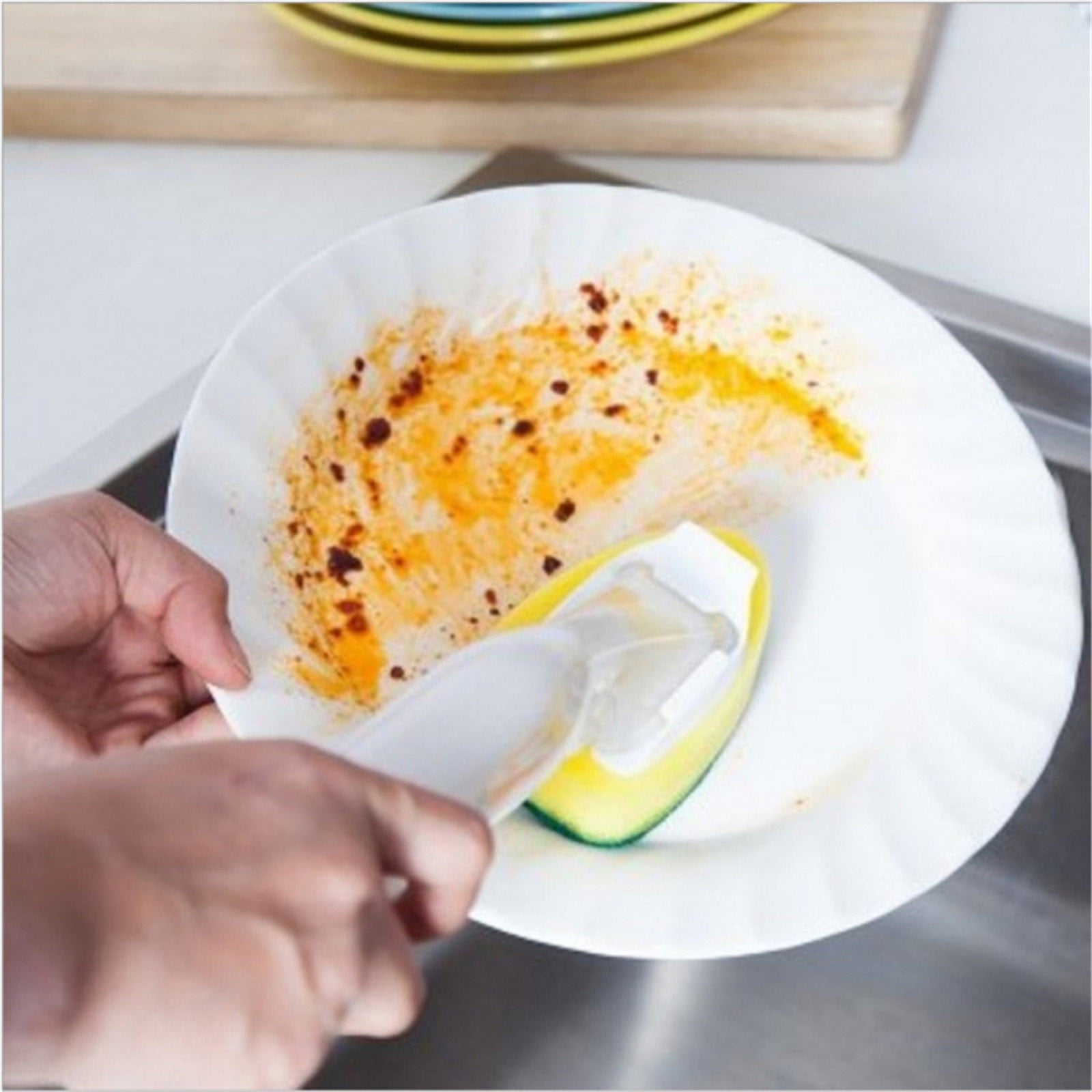 4 Packs Long Handle Detachable Pot Brush with 6 Sponge Heads Kitchen Cleaning Brush for Stainless Steel Cookware Non Stick Oil Removable Dishwashing Brush Set