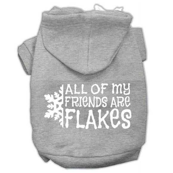 All My Friends Are Flakes Screen Print Pet Hoodies Grey Size L (14)