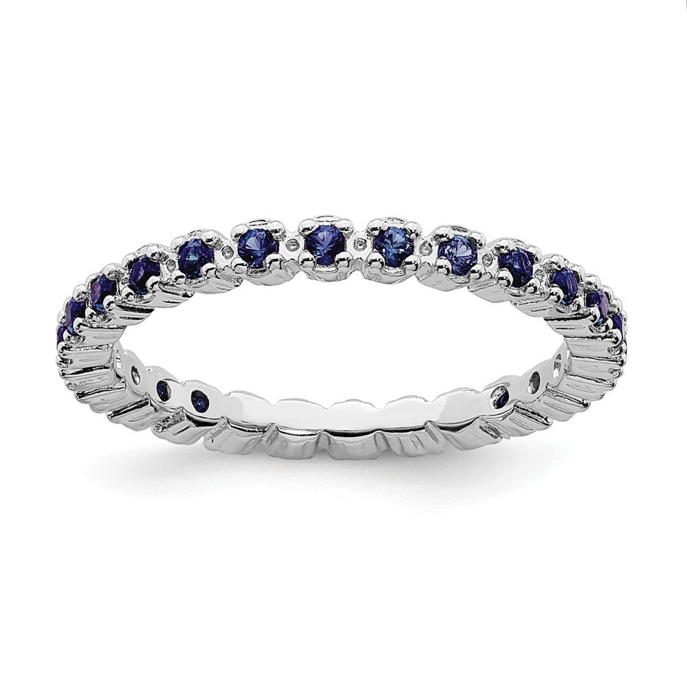 Sterling Silver Stackable Expressions Created Sapphire Ring