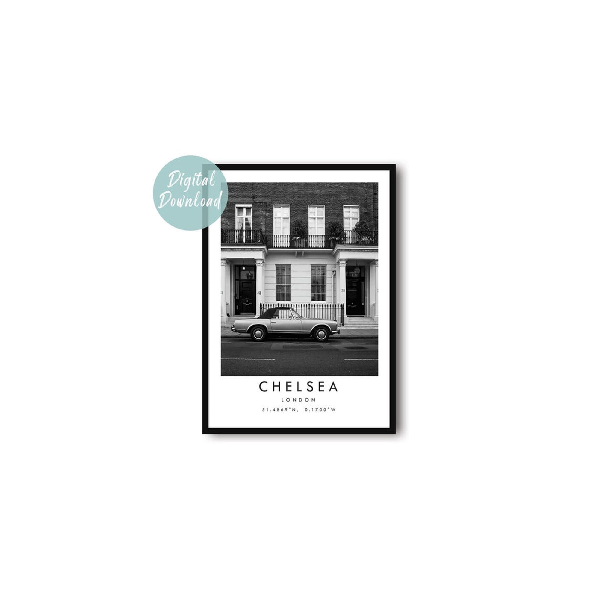 Chelsea Travel Minimalist City Poster Office Living Room And Gallery Wall Decor