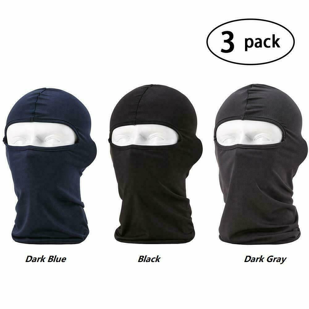 3 Pack Men Balaclava Black Face Mask Lightweight Motorcycle Warmer Ski Outdoor 