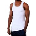 thumbnail image 2 of Men's Racer Y-Back Cotton Spandex Gym Muscle Tank Top Sleeveless Fitness Training Athletic Workout, 2 of 2