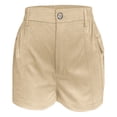 thumbnail image 5 of oqasdz Womens High Waisted Cargo Shorts Button Closure Solid Color Casual Shorts with Stretchy Fit and Functional Side Pockets, 5 of 6